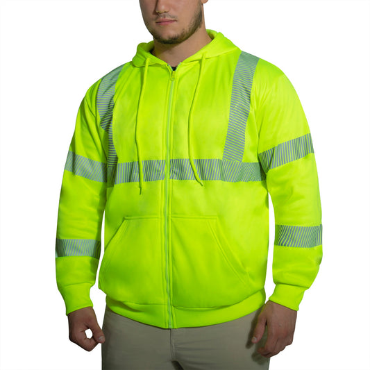Rothco Hi-Vis Performance Zipper Sweatshirt - Safety Green