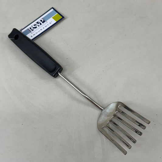 RSVP (2 PACK) Stainless Steel Fantastic Food Fork 10"x2" Black
