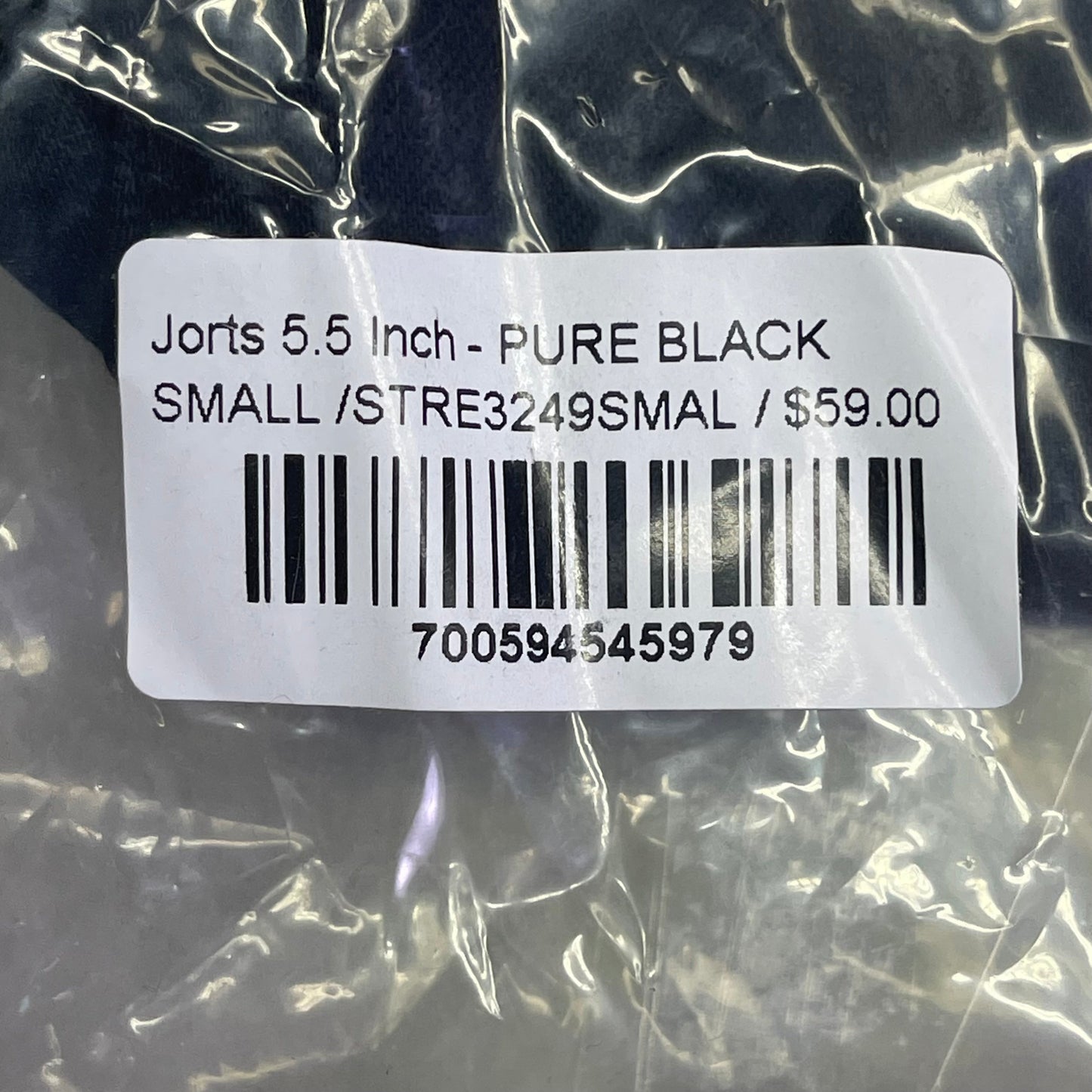 HANDUP APPAREL Jorts 5.5" SMALL Men's Pure Black STRE3249SMAL