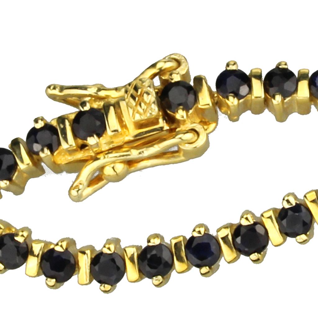 LOS838 - Gold 925 Sterling Silver Bracelet with AAA Grade CZ in Jet