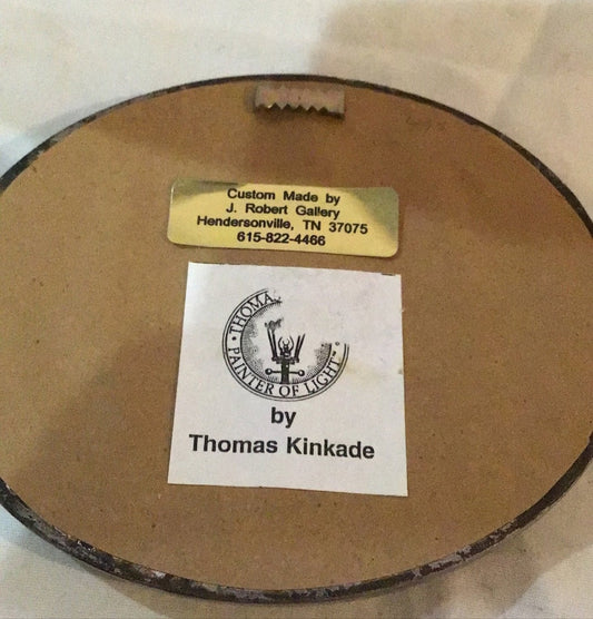 Gazebo Thomas Kinkade Painter of light print Picture in Oval Frame