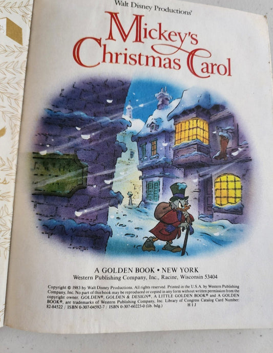 A Little Golden Book Walt Disney’s Mickey’s Christmas Carol 1983
