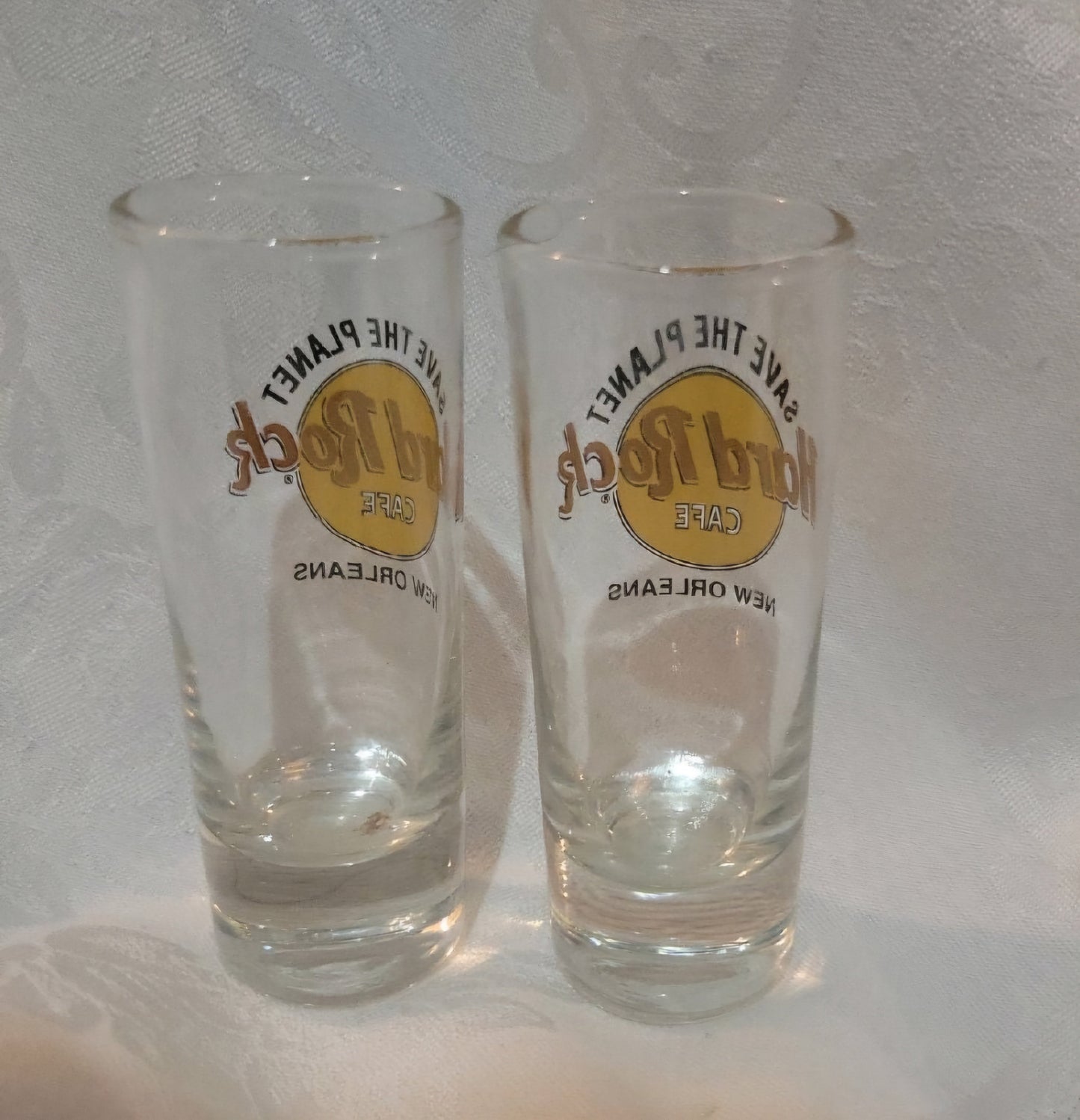 2 Hard Rock Tall Shot Glasses New Orleans