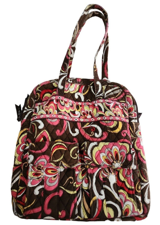 Vera Bradleyl Duffel Tote Bag Brown & Pink Pucinni Pattern see last picture