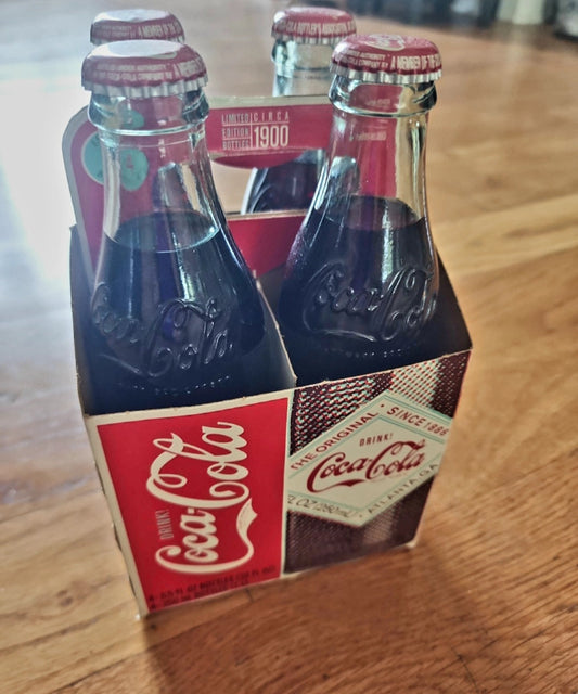 2007 Limited Edition Circa 1900 Atlanta,GA Four Pack of full Coca-Cola Bottles Collector