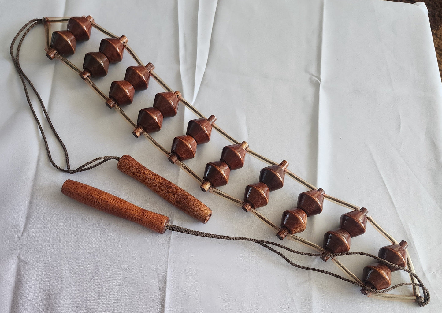 Vintage Manual Wooden Body Massager 1984 Pull Rolling Back