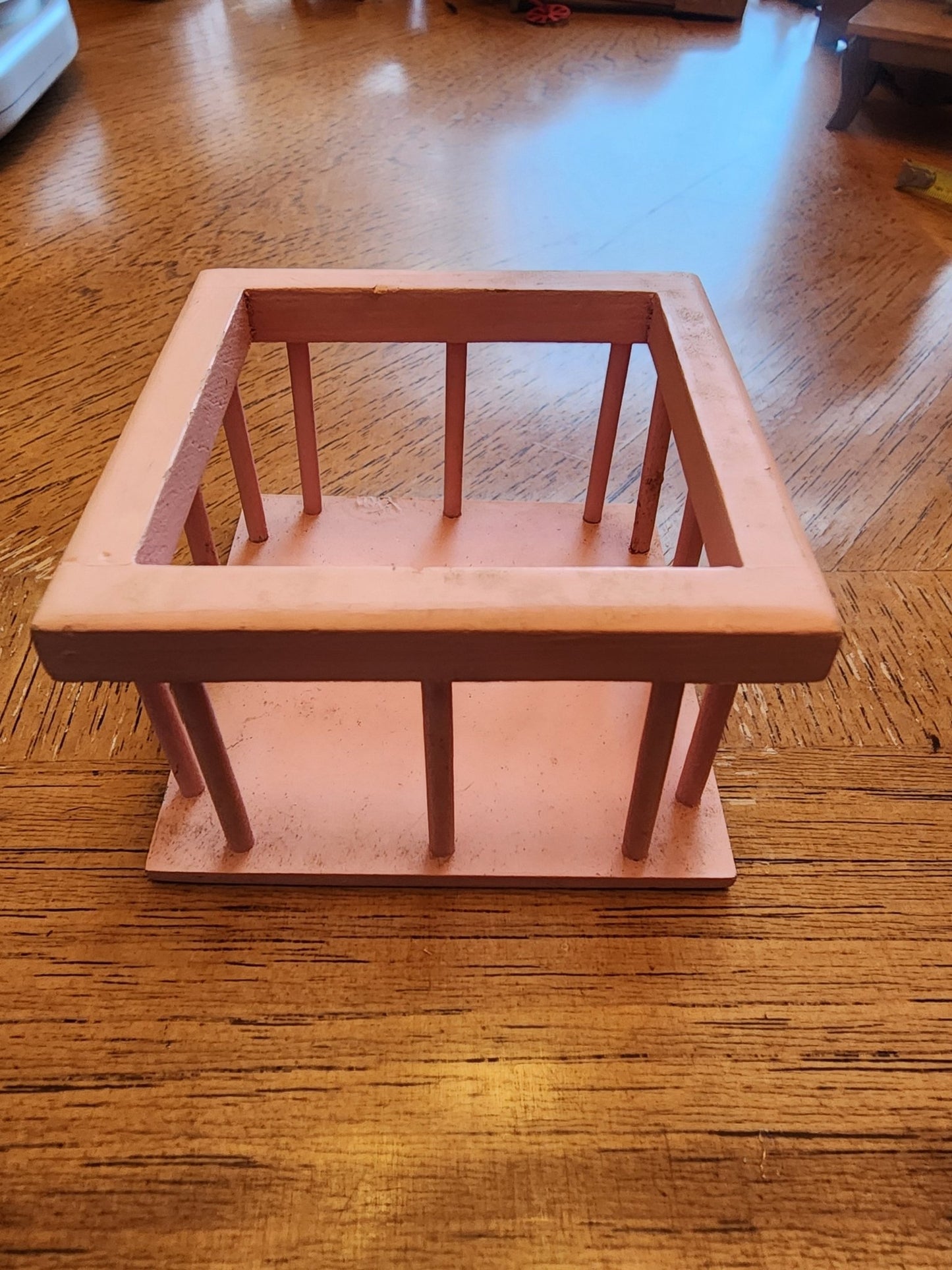 Vintage 1950's Dollhouse Miniature Mini Baby Doll Wood Playpen aprox 3"x3" - I Bought a Yard Sale