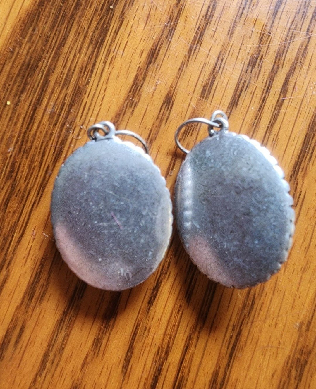 Vintage Earrings from 90s with a Teal Jewel and silver tone - I Bought a Yard Sale