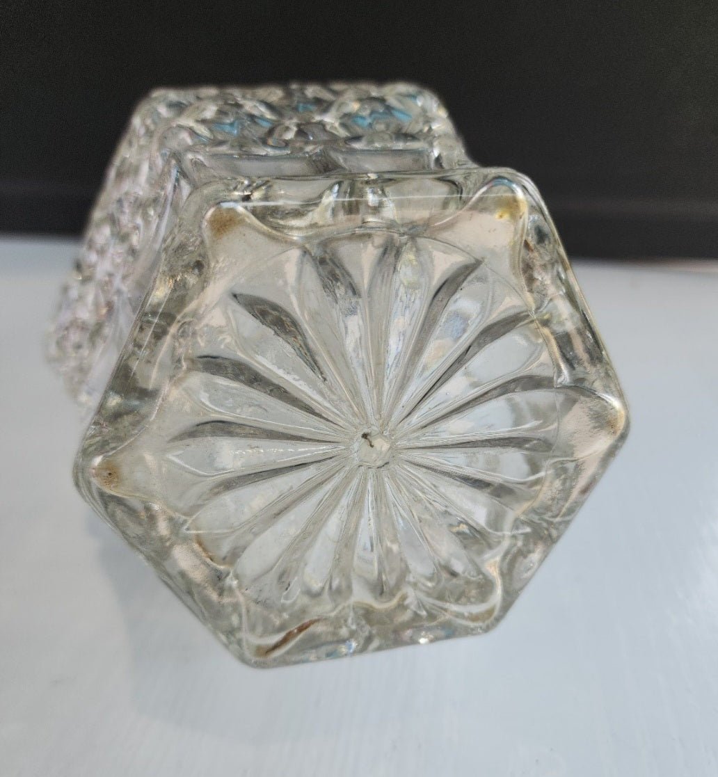 Vintage Pressed Glass Wine Decanter no Stopper - I Bought a Yard Sale