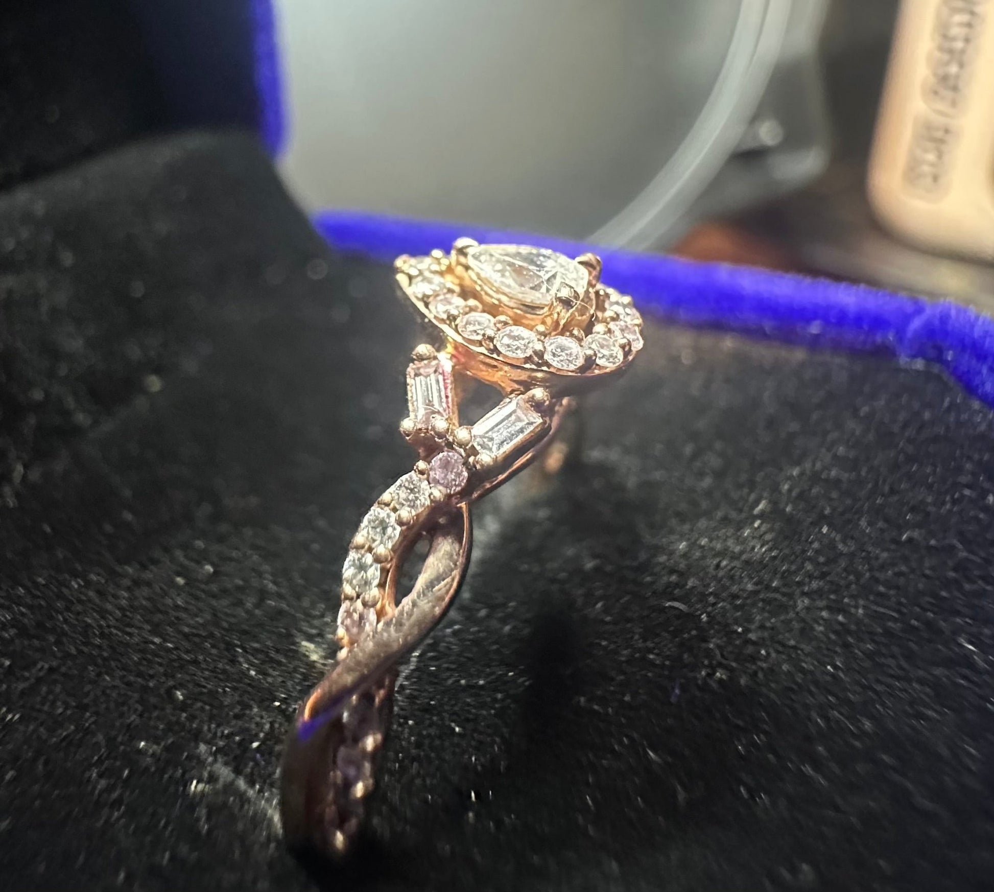 14K Rose Gold Pear Cut Diamond Wedding/Engagement Ring - I Bought a Yard Sale