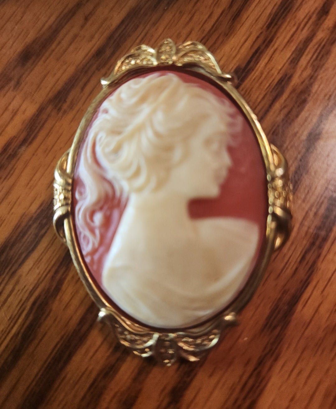 1928 Romantic CAMEO pin. Western antique jewelry - I Bought a Yard Sale