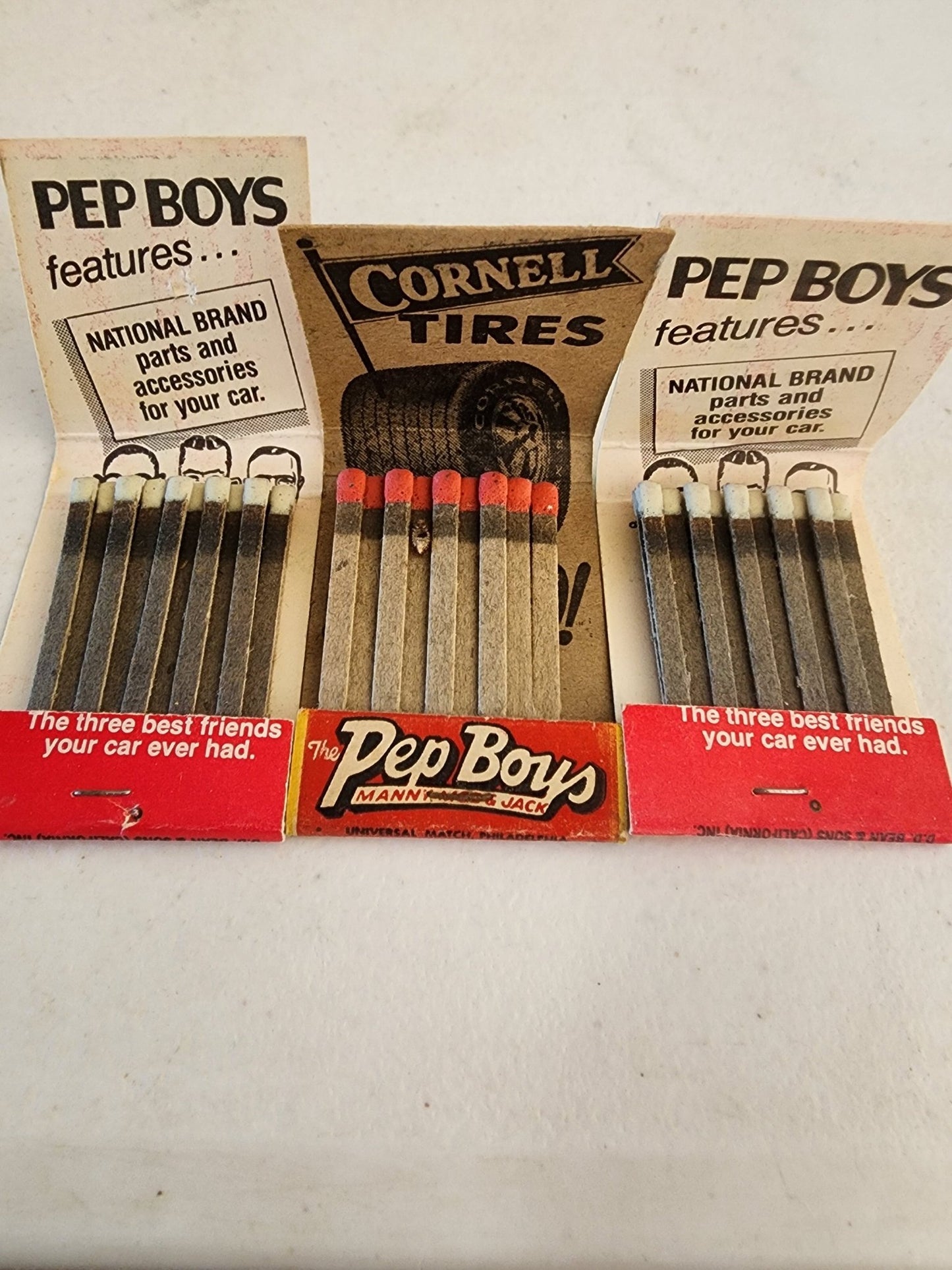 1930s - 1940s Pep Boys Matchbook Advertising Cadet Batteries Cornell tires, - I Bought a Yard Sale