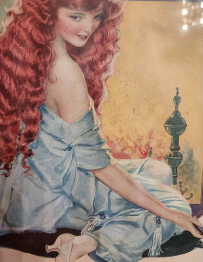 1930's Framed Shampoo Advertisement Red Head - I Bought a Yard Sale