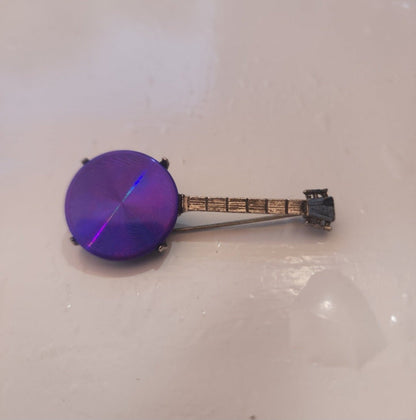 1960’s Jewelarama Holographic Banjo Pin Brooch - I Bought a Yard Sale