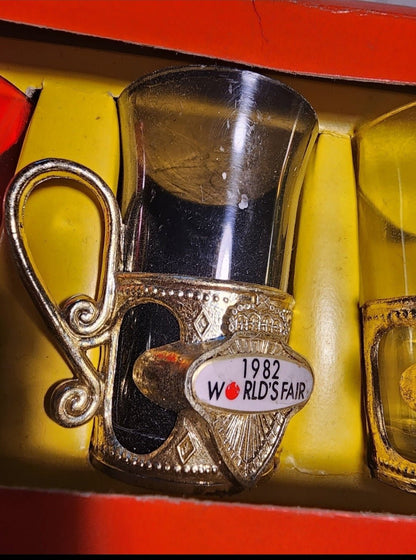 1982 World's Fair Plastic Shot Glasses from Knoxville Tennessee - I Bought a Yard Sale