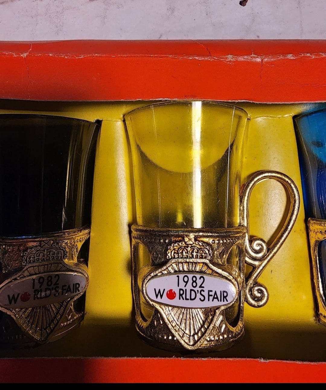 1982 World's Fair Plastic Shot Glasses from Knoxville Tennessee - I Bought a Yard Sale