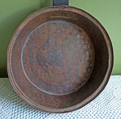2 Copper Frying Pans with Wrought Iron Handle - Vintage Hand Pounded - I Bought a Yard Sale