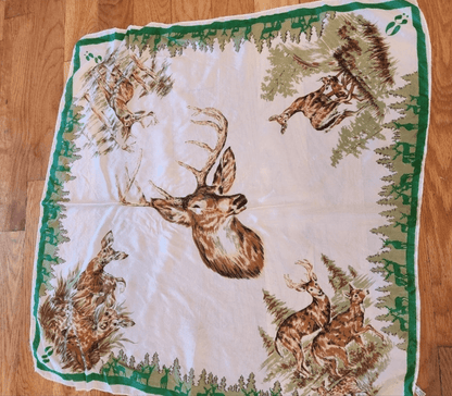 2 Deer Rayon Scarves Vintage Woodland Charm - I Bought a Yard Sale