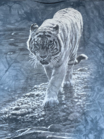 2004 White Tiger Nature Tie Dye Shirt | Men's 100% Cotton L Short Sleeve T-Shirt | - I Bought a Yard Sale