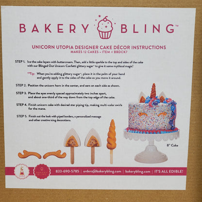 ZA@ BAKERY BLING (12 Sets) Unicorn Cake Decor BBDCK7-BULK BB 03/26 C