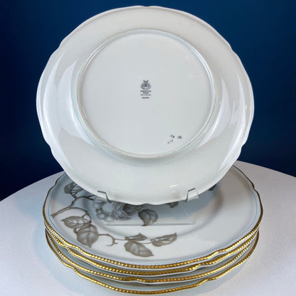 24 Piece Porcelain Dinner Set. Castleton Gloria. Beautiful Neutral Hand Painted Roses. 5 Dinner, Salad, Dessert Plates, Berry Bowls, 4 Cups. - I Bought a Yard Sale