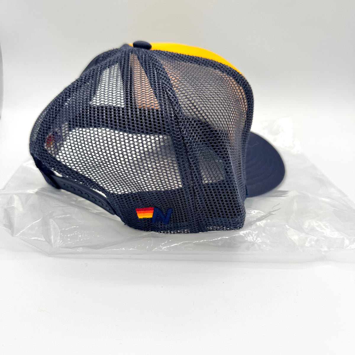 Aviator Nation Aspen Palm Tree Festival Trucker Hat - Navy / Gold