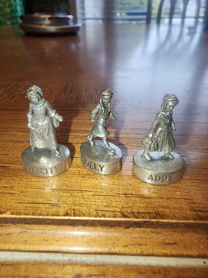 3 American Girl Pewter Pieces 1” tall - I Bought a Yard Sale