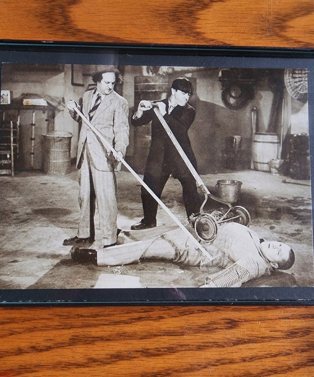 3 Stooges and Laural & Hardy 4x7 framed pictures - I Bought a Yard Sale