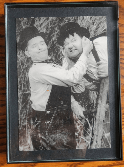 3 Stooges and Laural & Hardy 4x7 framed pictures - I Bought a Yard Sale