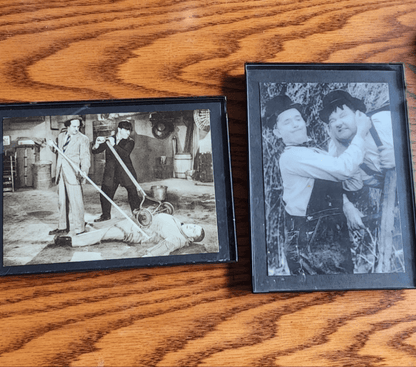 3 Stooges and Laural & Hardy 4x7 framed pictures - I Bought a Yard Sale