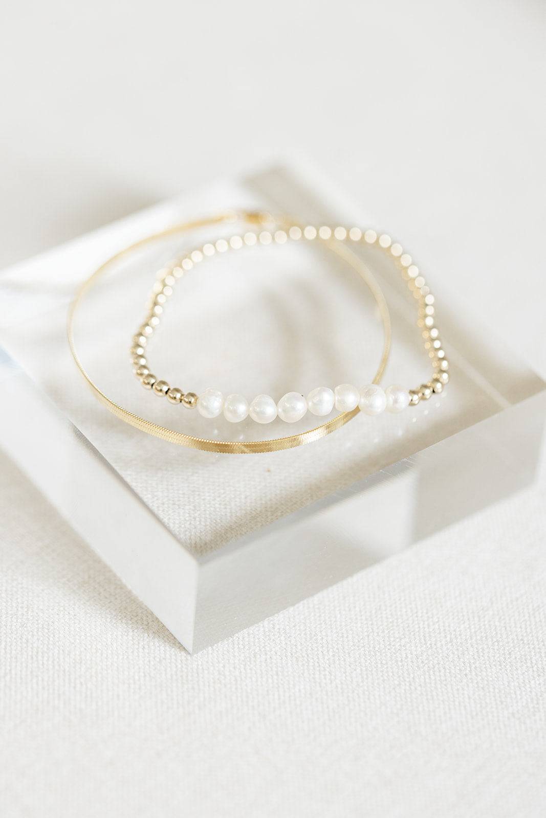 3mm fresh water pearl bar bracelet - I Bought a Yard Sale