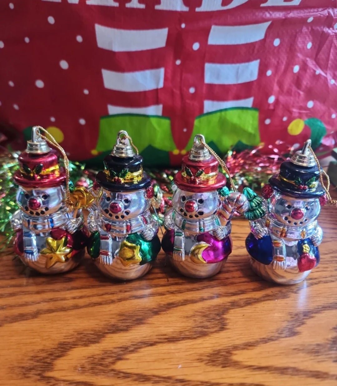 4 Christmas Snowman Ornaments - I Bought a Yard Sale