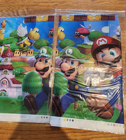 4 PCS Mario Birthday Party Tablecloth 42.5 x 70.8 inch, Brother Party Tablecloth for Mario Birthday Party Supplies Decorations - I Bought a Yard Sale