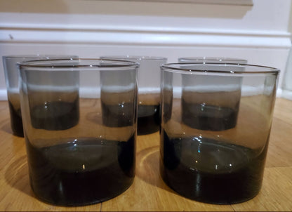 4 Smoky Short Cocktail Glasses - I Bought a Yard Sale