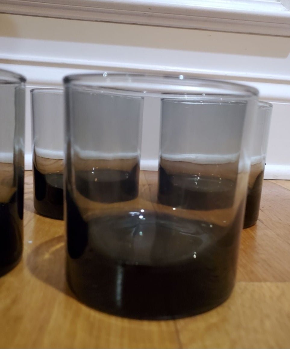4 Smoky Short Cocktail Glasses - I Bought a Yard Sale