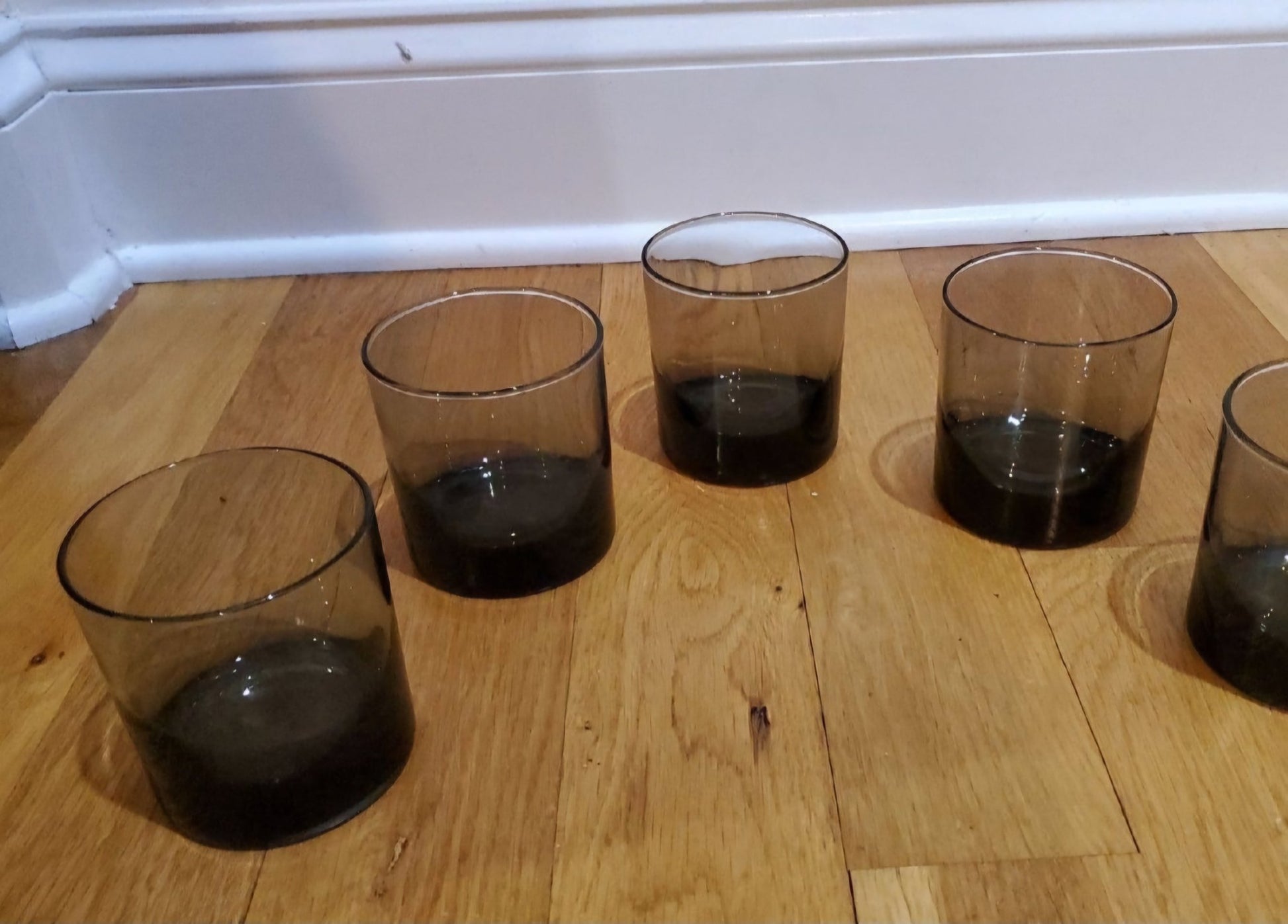 4 Smoky Short Cocktail Glasses - I Bought a Yard Sale