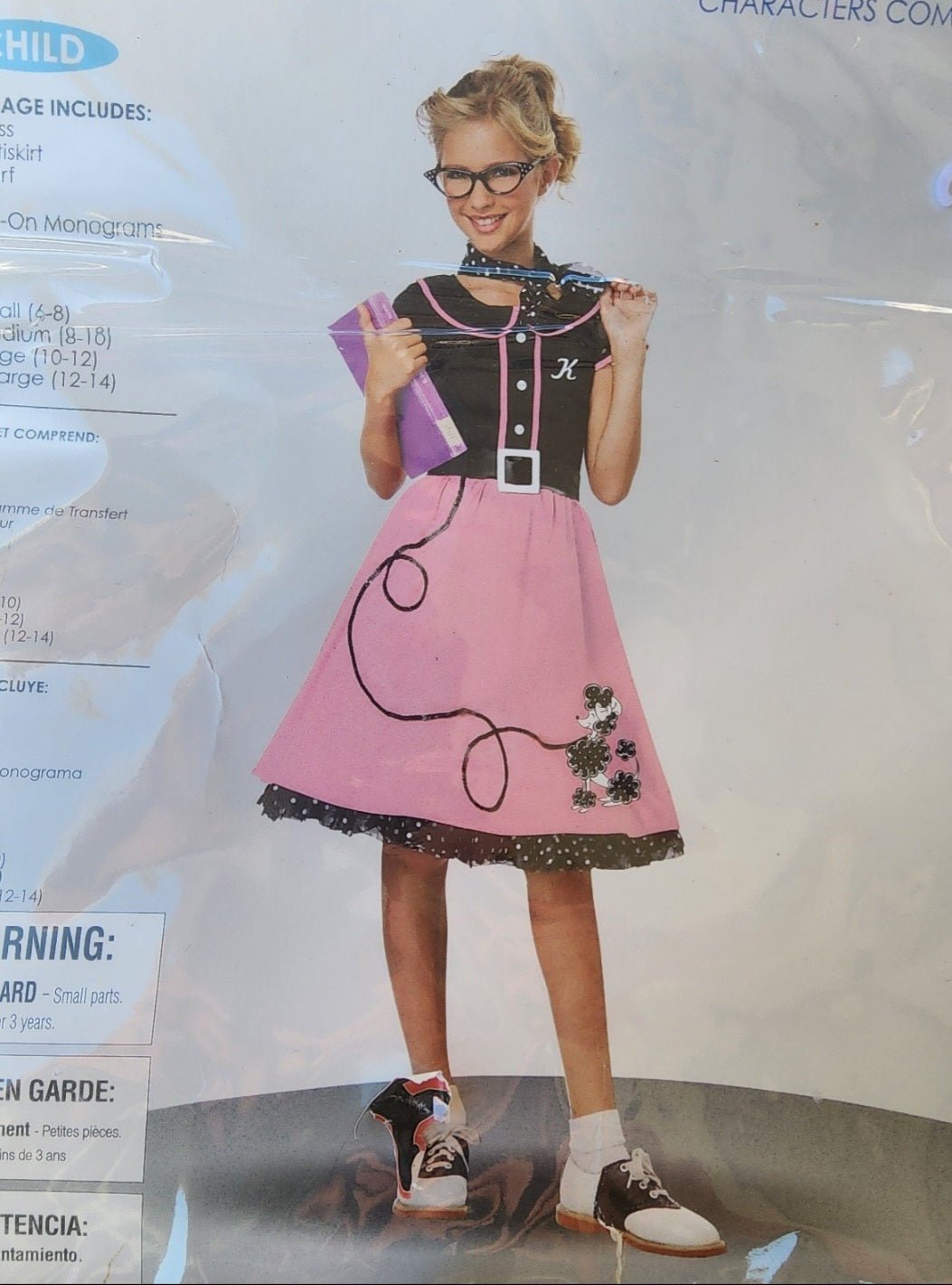 50s Sweetheart Child Girl Costume size 6 - 8 poodle skirt - I Bought a Yard Sale