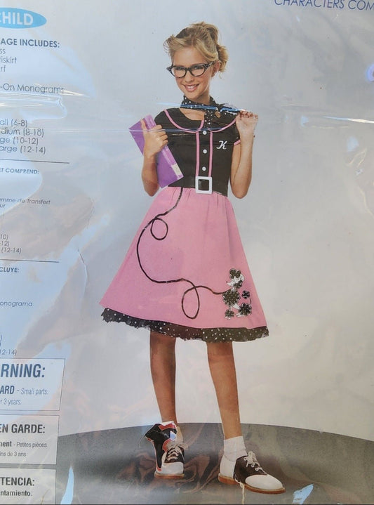 50s Sweetheart Child Girl Costume size 6 - 8 poodle skirt - I Bought a Yard Sale
