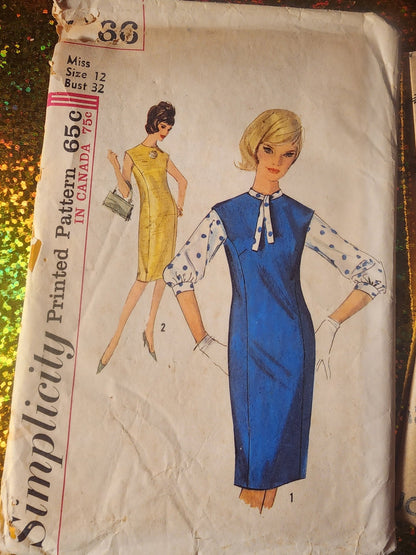 5266 Vintage Simplicity SEWING Pattern Misses 1960s Dress Jumper Blouse Sz 12 - I Bought a Yard Sale