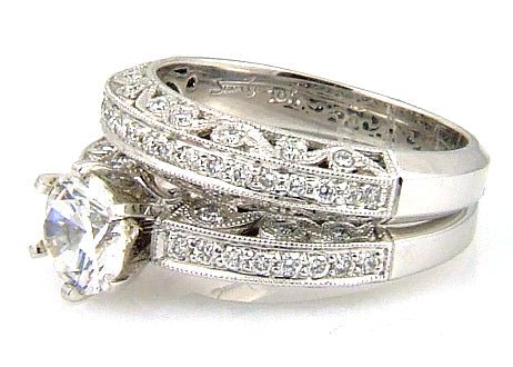 .54ct Antique Style Engagement Ring Set 18KT White Gold - I Bought a Yard Sale