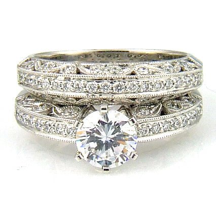 .54ct Antique Style Engagement Ring Set 18KT White Gold - I Bought a Yard Sale