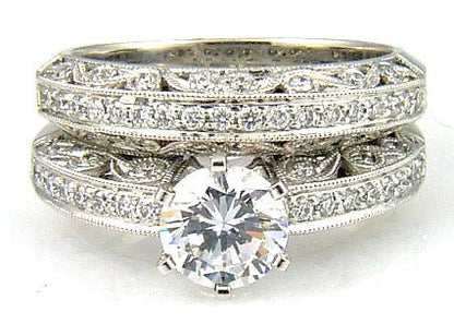 .54ct Antique Style Engagement Ring Set 18KT White Gold - I Bought a Yard Sale