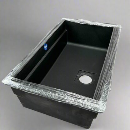 FRANKE UnderMount Single Basin Granite Kitchen Sink 32" Matte Black PKG110310NY (New Other- Distressed Packaging)