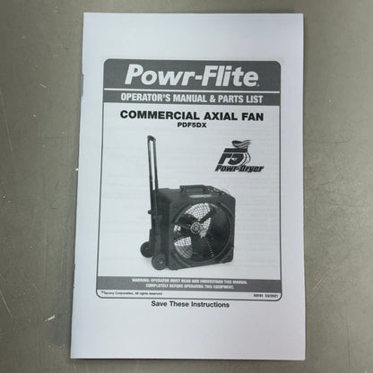 POWR-DRYER Commercial Axial Fan 20"L x 15"W x 21"H Black PDF5DX