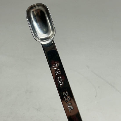 RSVP (6 Spoons) Endurance Stainless Steel Measuring Spice Spoon Set 1/8tsp,1/4tsp,1/2tsp,3/4tsp,1tsp, 1tbs