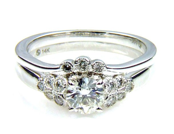 .90ct Antique Style Engagement Ring Set 14KT White Gold - I Bought a Yard Sale