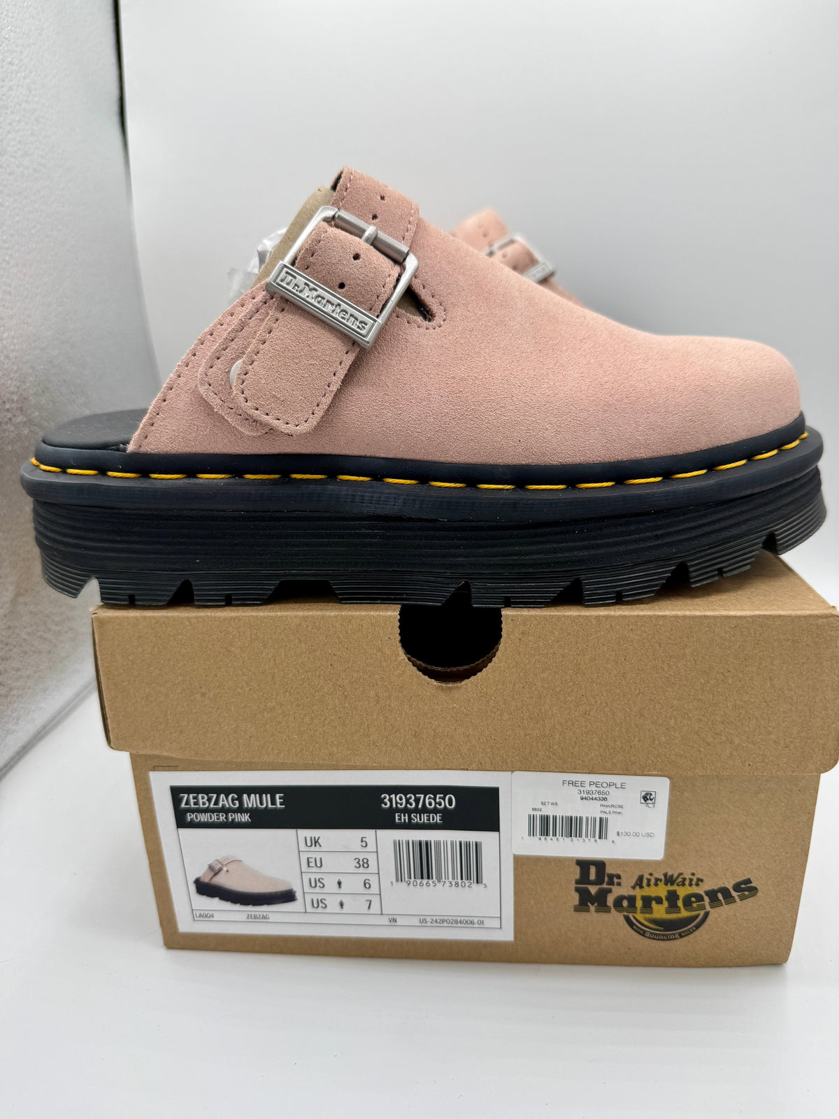 Dr Martin Zebzag Mule Unisex , Powder Pink
