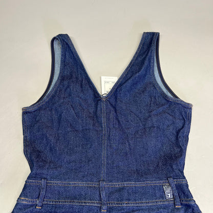 7 FOR ALL MANKIND Soft Denim Zip Up Jumper Womens Sz M Dark Blue AU7190865A WLSR