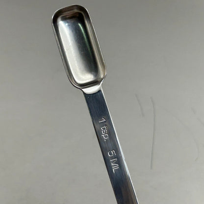 RSVP (6 Spoons) Endurance Stainless Steel Measuring Spice Spoon Set 1/8tsp,1/4tsp,1/2tsp,3/4tsp,1tsp, 1tbs