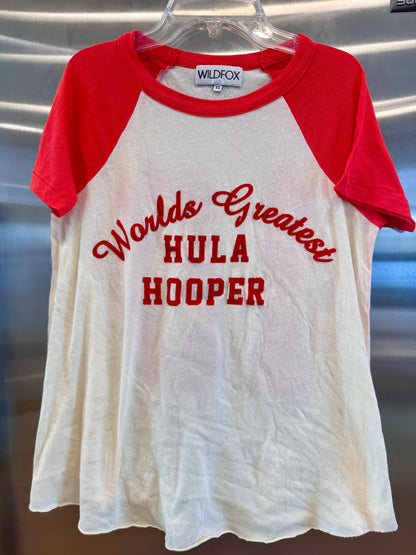 Wildfox Wildfox World’s Greatest Hula Hooper Raglan Women’s Top - Red * Pre-Owned *